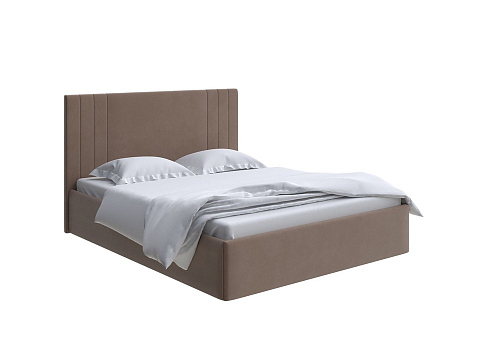 Бежевая кровать Liberty - Аккуратная мягкая кровать в обивке из мебельной ткани