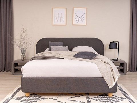 Двуспальная кровать с матрасом Sten Bro - Симметричная мягкая кровать.