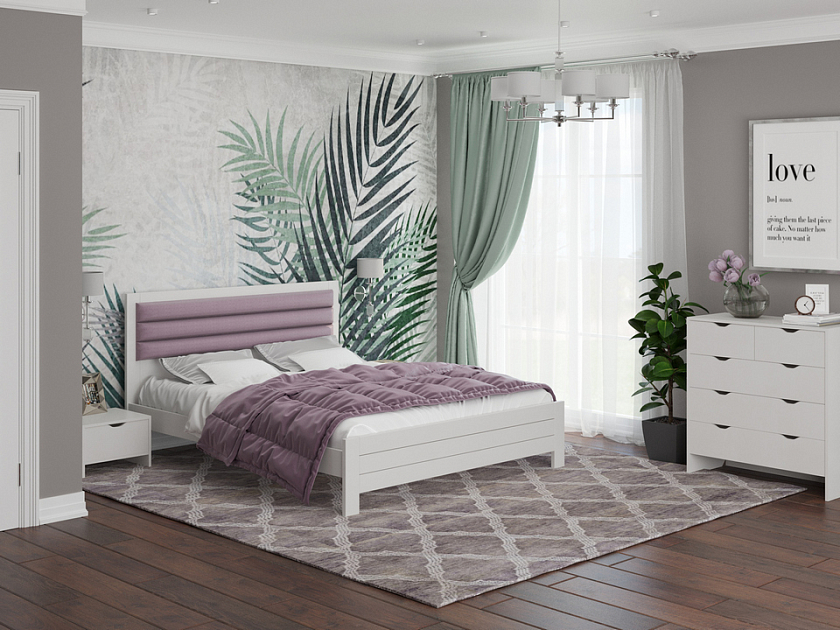 Кровать Prima 80x190 Ткань/Массив Тетра Стальной/Белая эмаль (сосна) - Кровать в универсальном дизайне из массива сосны.