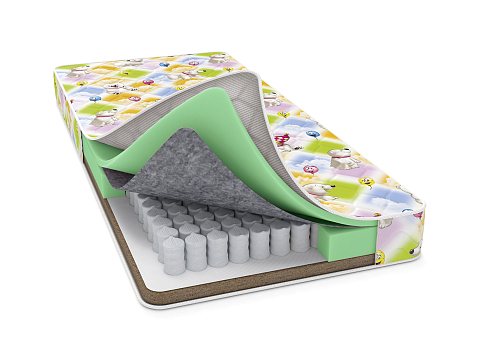 Матрас 70х190 Baby Comfort - Детский матрас на независимом пружинном блоке с разной жесткостью сторон.