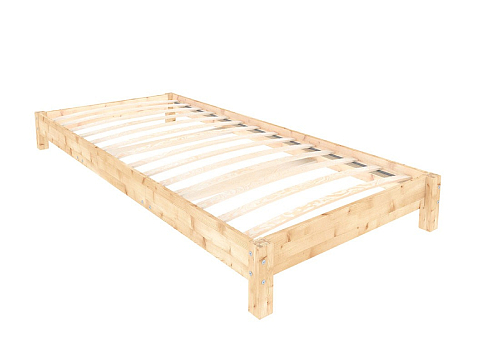 Кровать с основанием Happy - Односпальная кровать из массива сосны.