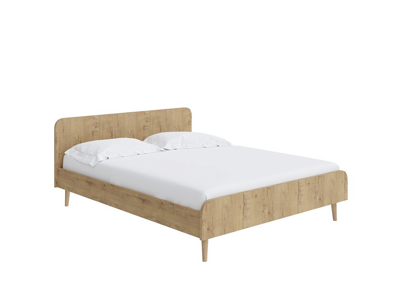 Кровать Way 140x190 ЛДСП Дуб Кантербери - Компактная корпусная кровать на деревянных опорах