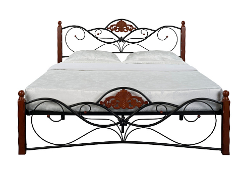 Кровать 180х200 Garda 2R - Кровать из массива березы с фигурной металлической решеткой.